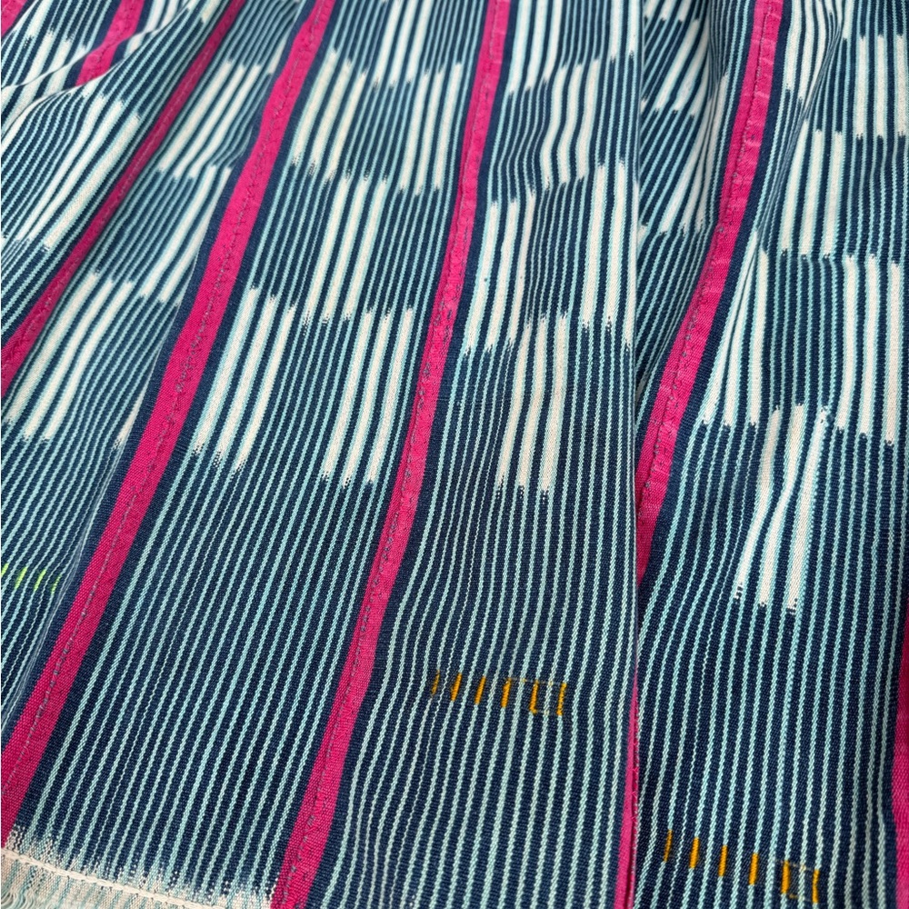 Vintage African Indigo Baule Mudcloth Pink Stripes 54”L x 42”W Textile | No. 161
